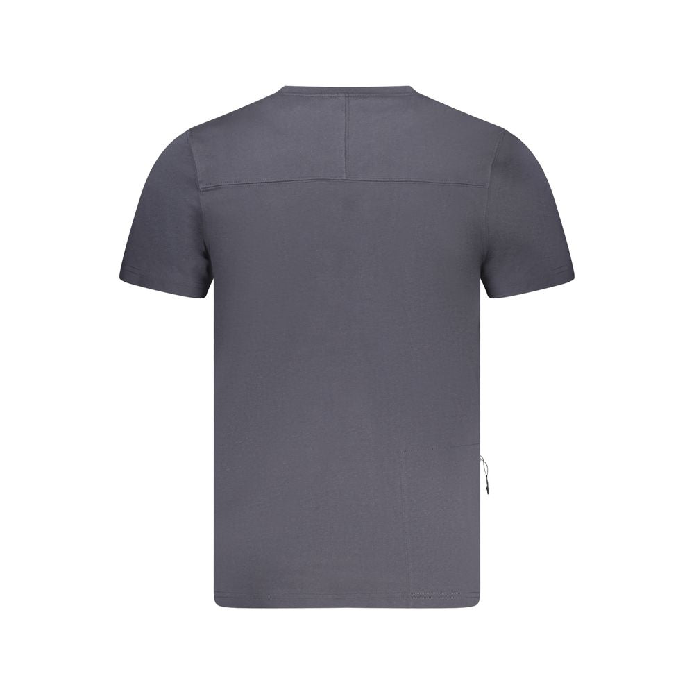 Blue Cotton Men T-Shirt
