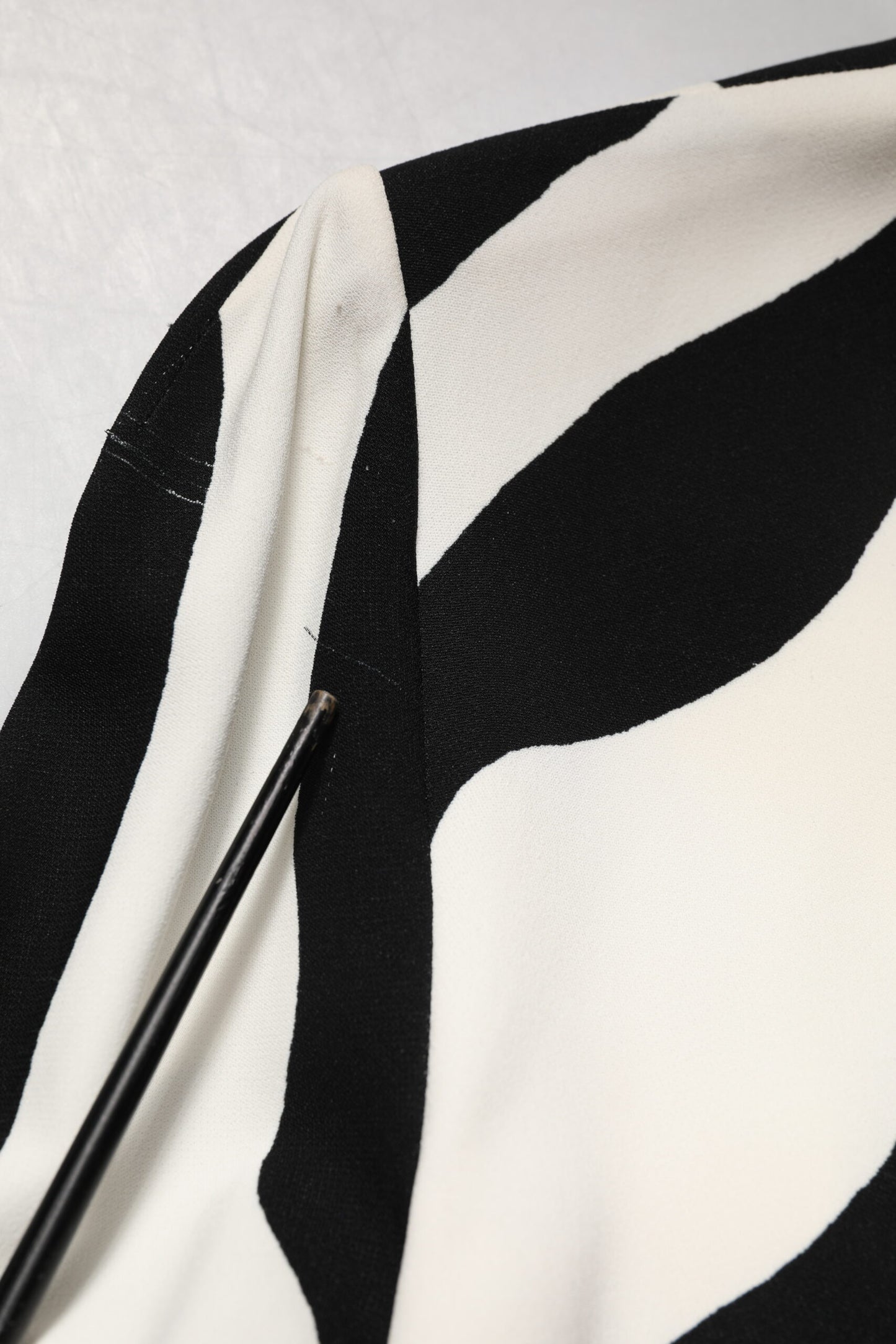 Black White Zebra Viscose Sheath Midi Dress