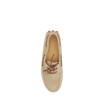 Beige Calf Leather Bos Taurus Slip-On Loafers