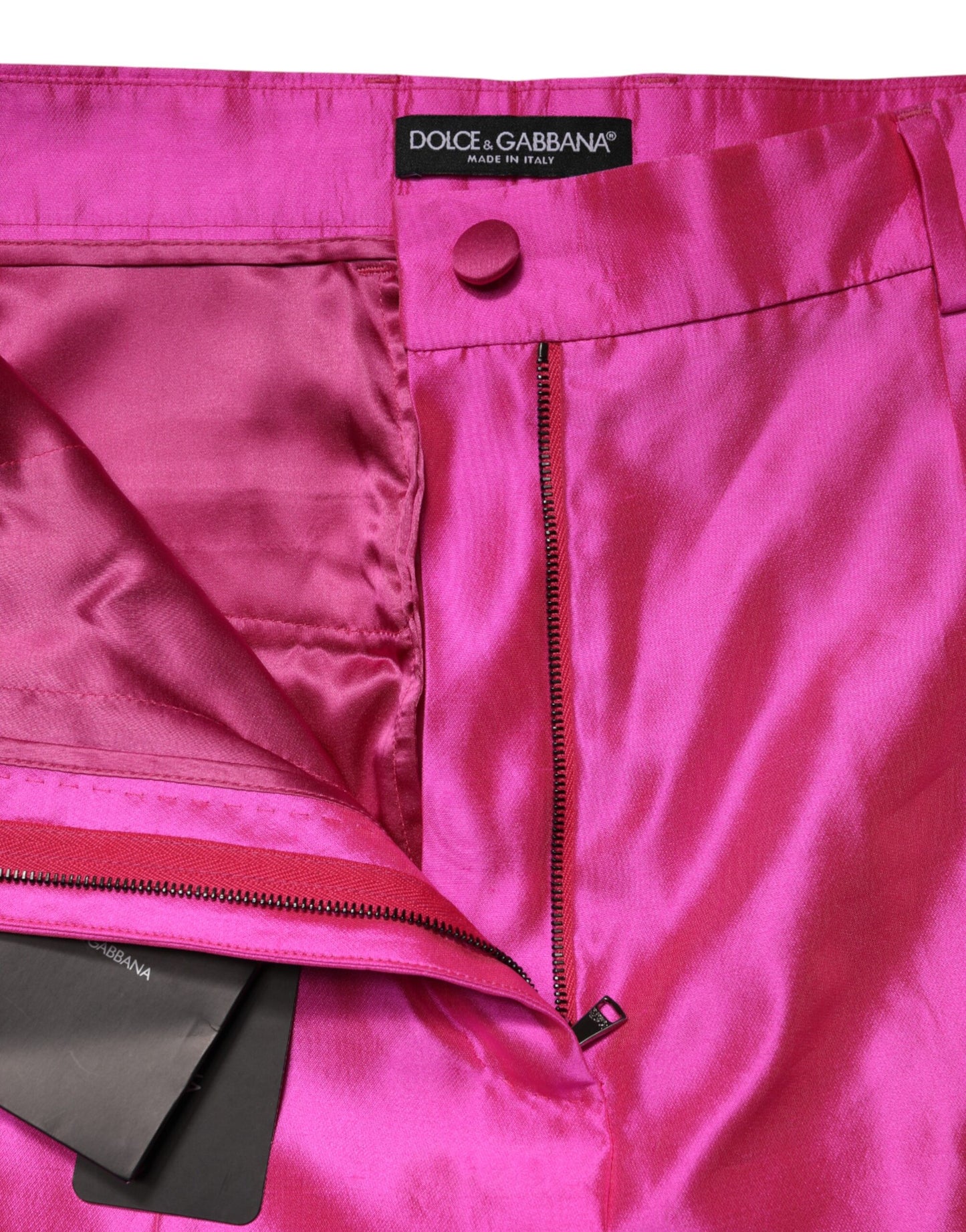 Pink Silk High Waist Dress Trousers Pants