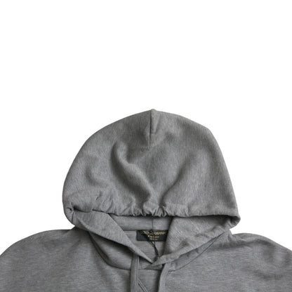 Gray Logo Cotton Hooded Sweatshirt Sweater