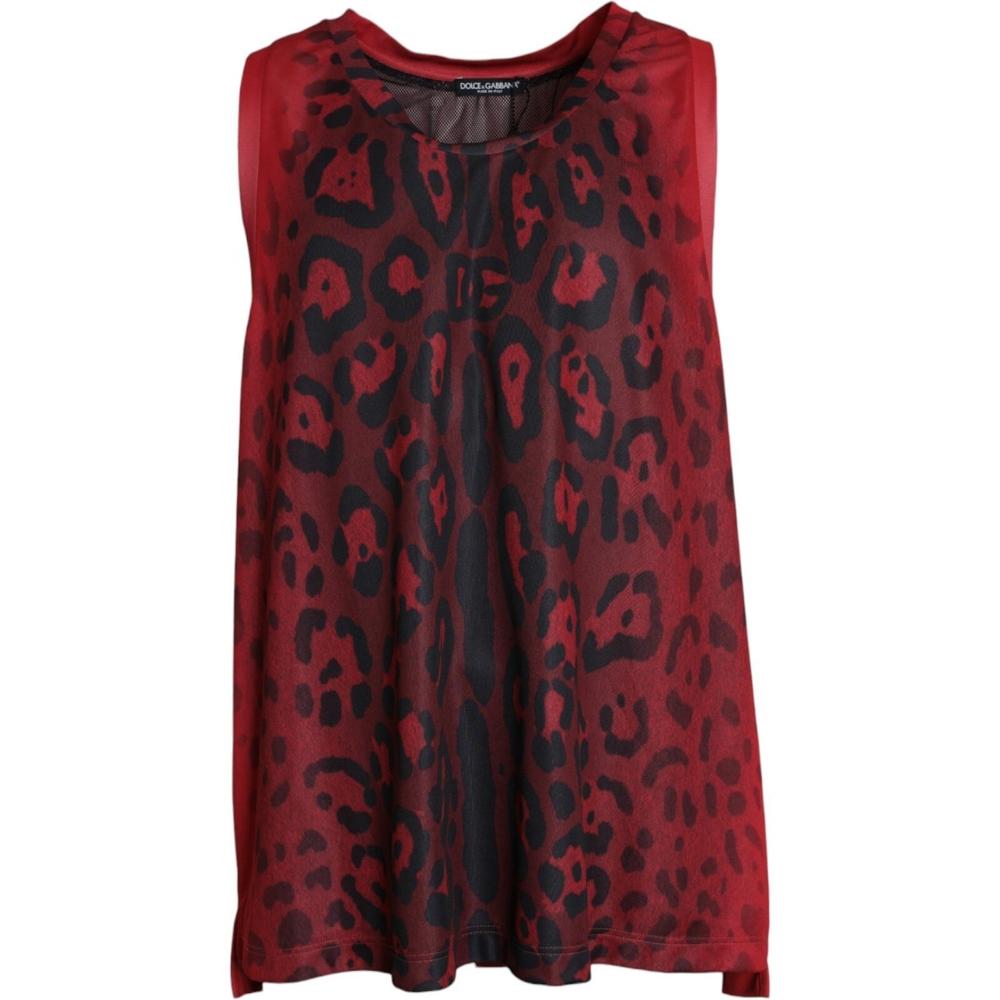 Red Leopard Print Sleeveless Men Tank T-shirt