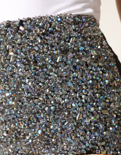 Multicolor Embellished High Waist Hot Pants Shorts