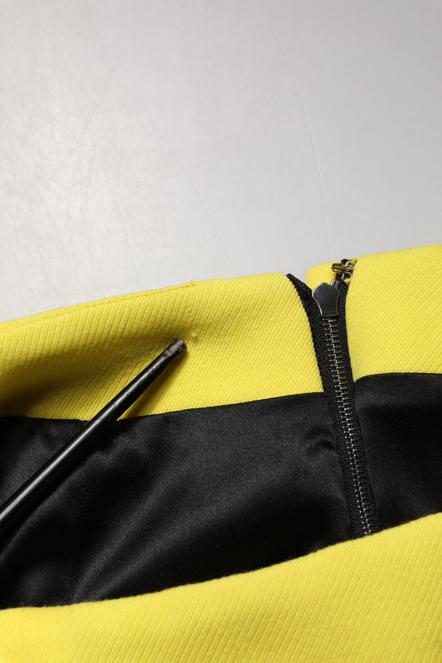 Yellow Wool Buttoned High Waist Mini Skirt