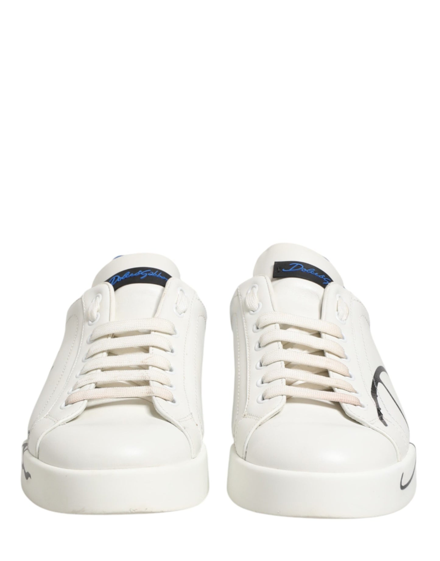 White Blue Portofino Low Top Sneakers Shoes