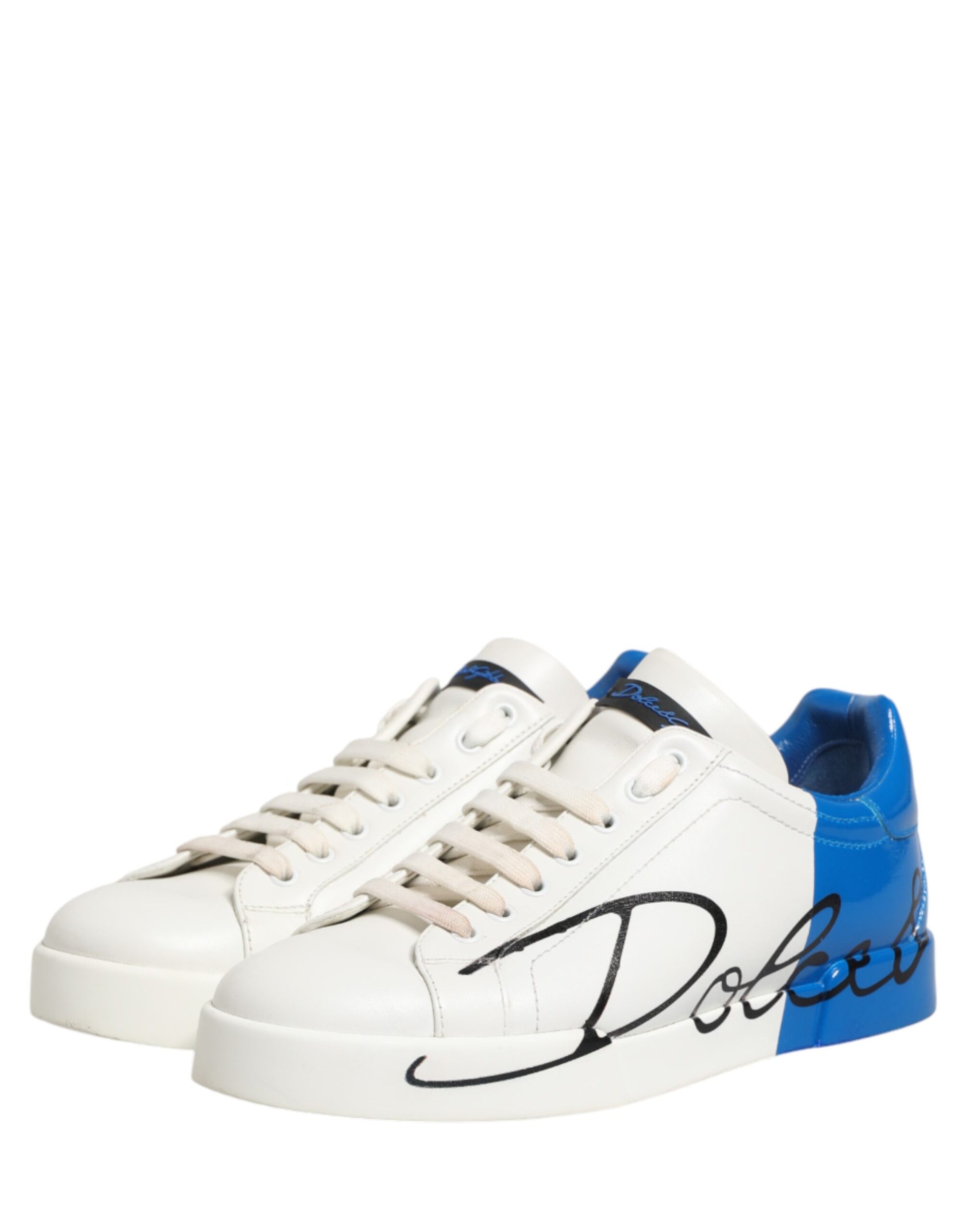 White Blue Portofino Low Top Sneakers Shoes