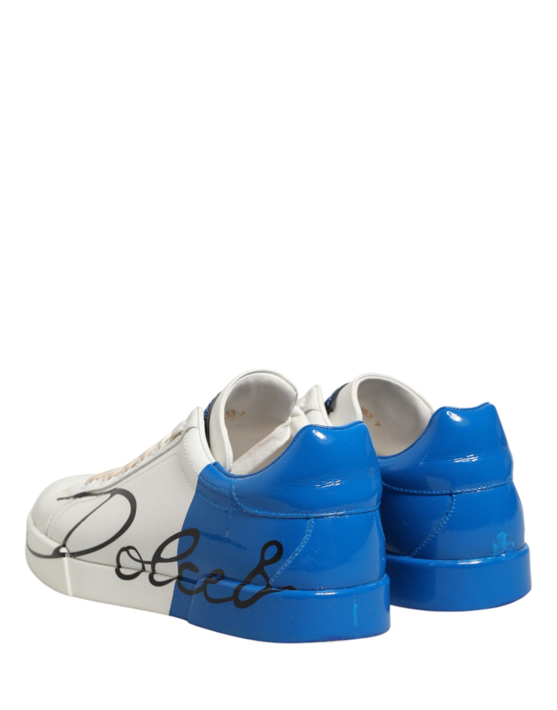 White Blue Portofino Low Top Sneakers Shoes