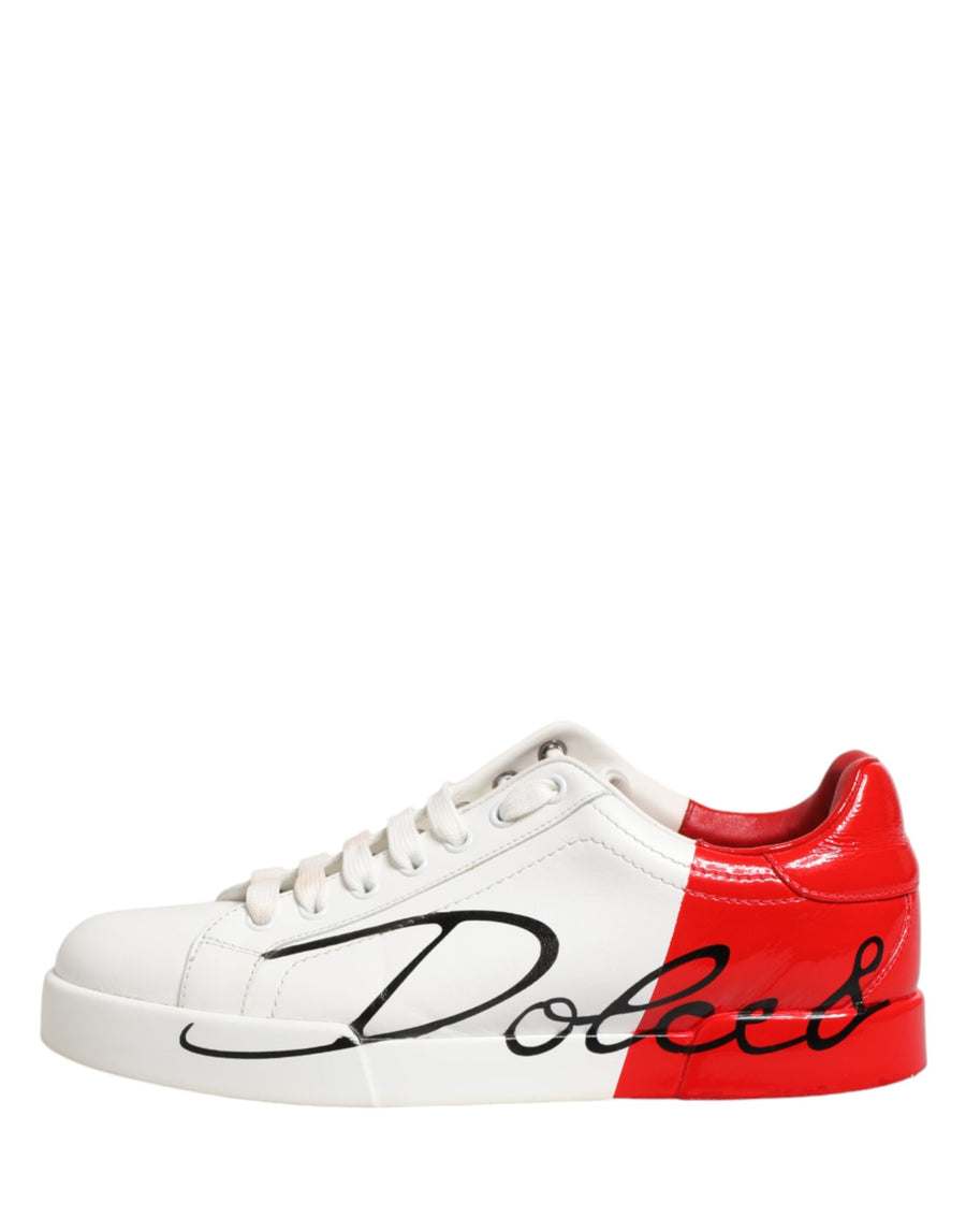 White Red Portofino Low Top Men Sneakers Shoes