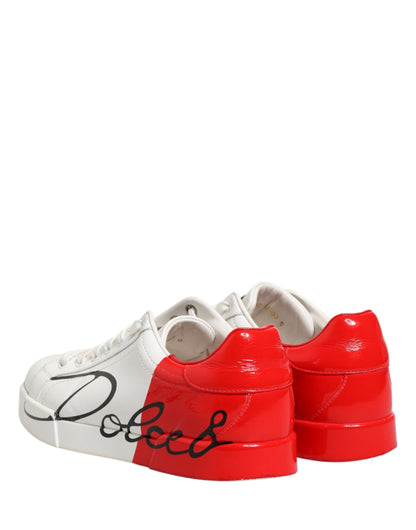 White Red Portofino Low Top Men Sneakers Shoes
