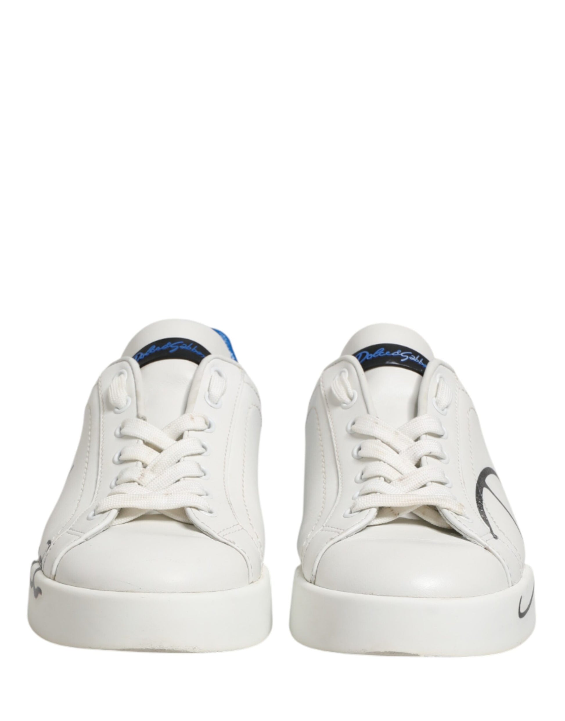 White Blue Portofino Low Top Sneakers Shoes