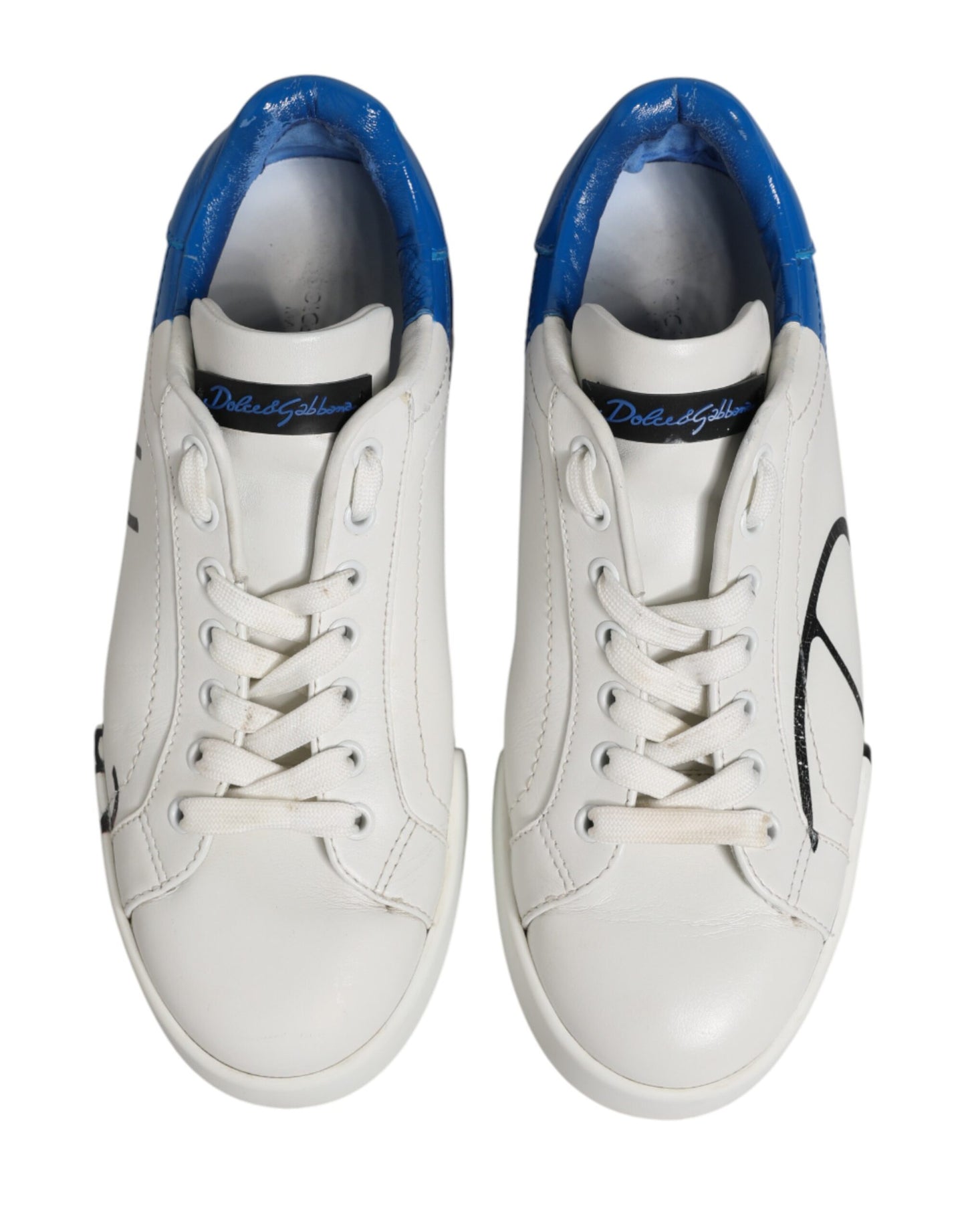 White Blue Portofino Low Top Sneakers Shoes