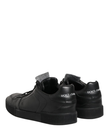 Black MIAMI Calf Low Top Men Sneakers  Shoes
