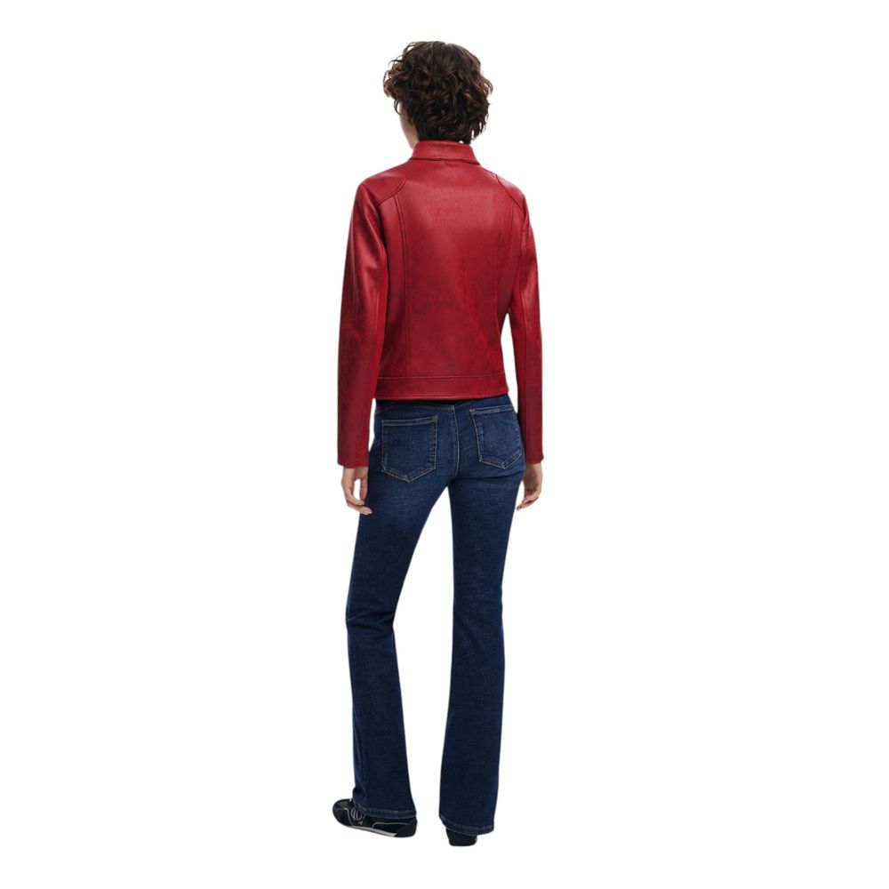 Red Polyester Bomber