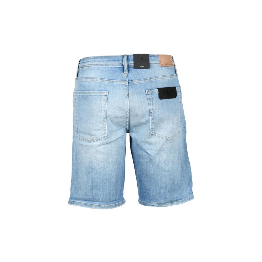 Blue Cotton Bermuda Shorts