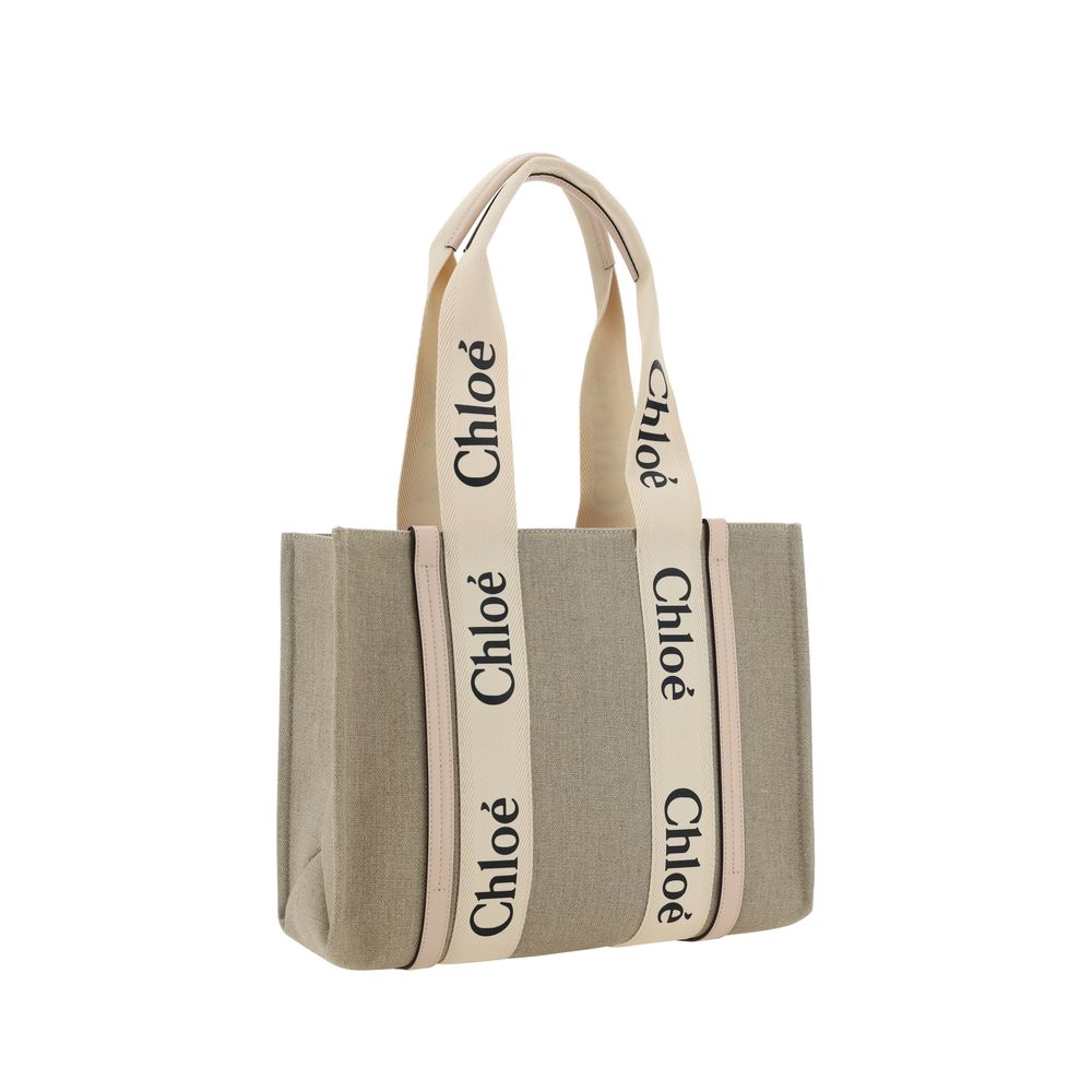 Beige Linen Shoulder Bag