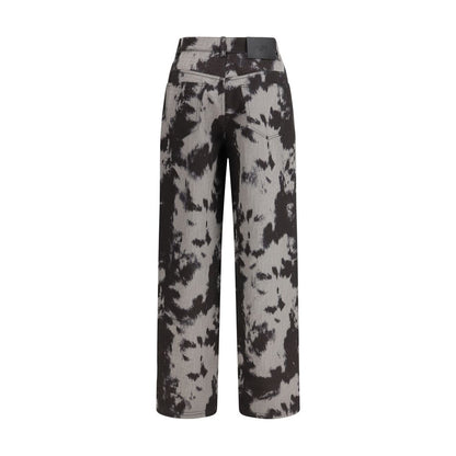 Black Cotton Straight-Leg Jeans