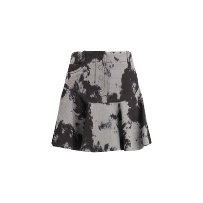 Black Cotton Mini Skirt