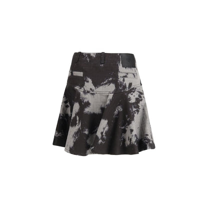 Black Cotton Mini Skirt