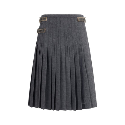Gray Mohair Long Skirt