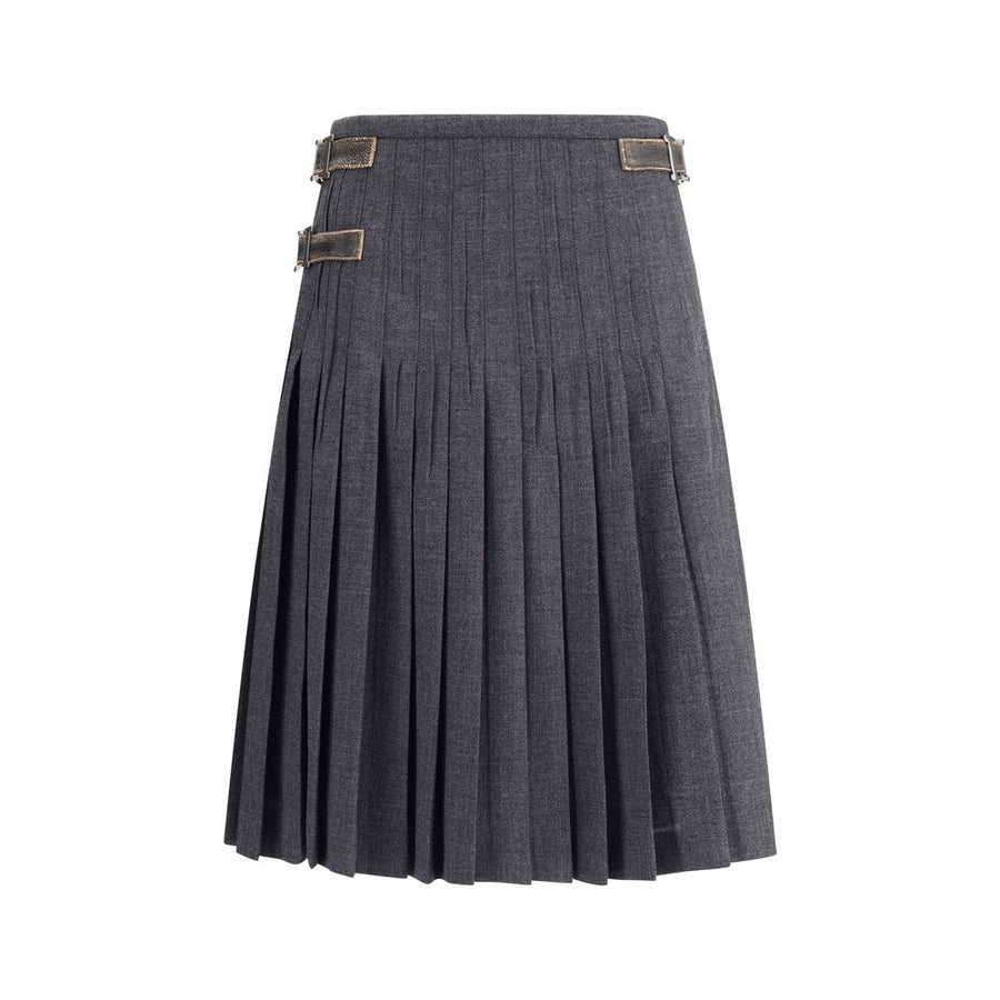 Gray Mohair Long Skirt