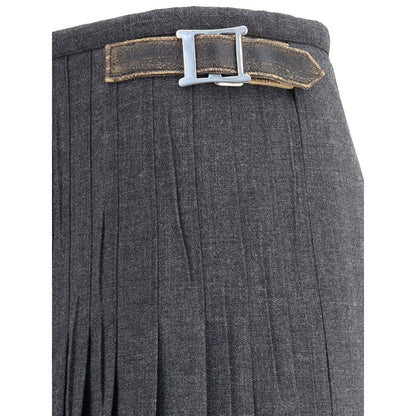 Gray Mohair Long Skirt