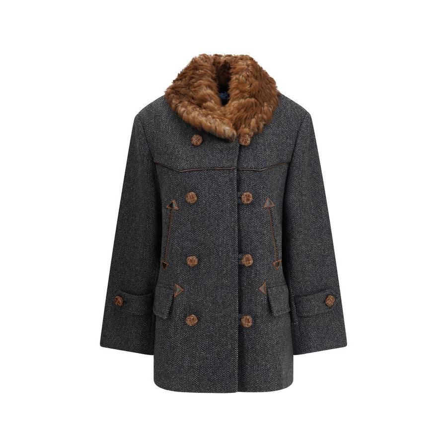 Gray Fleece Wool Coat