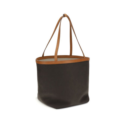 Brown Cotton Shoulder Bag