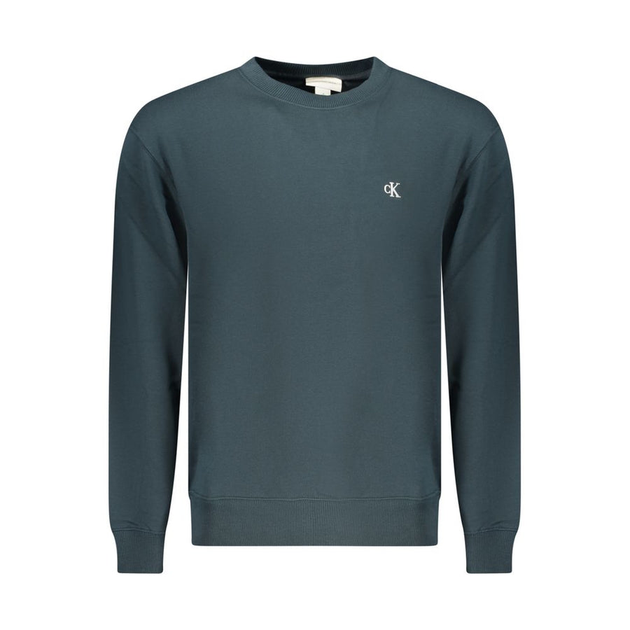 Blue Cotton Men Sweatshirt