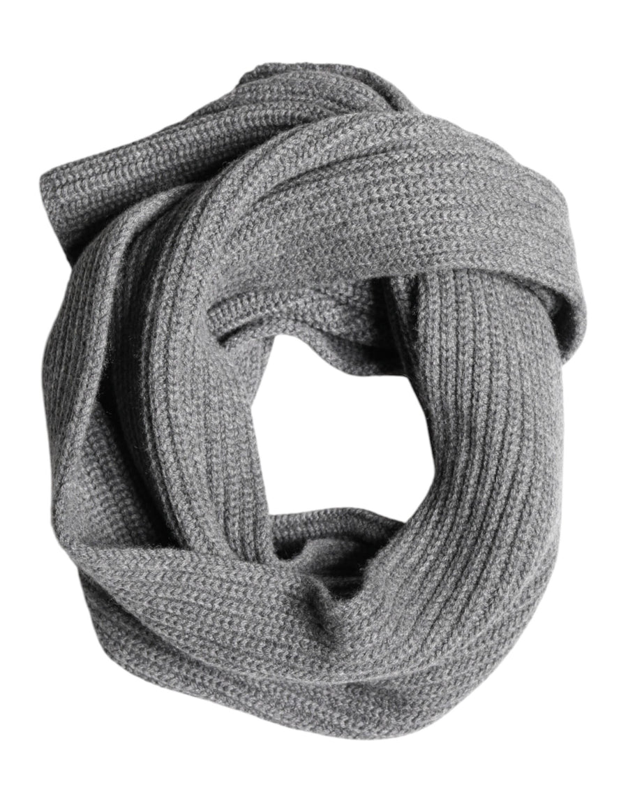 Gray Cashmere Knit Neck Wrap Shawl Scarf