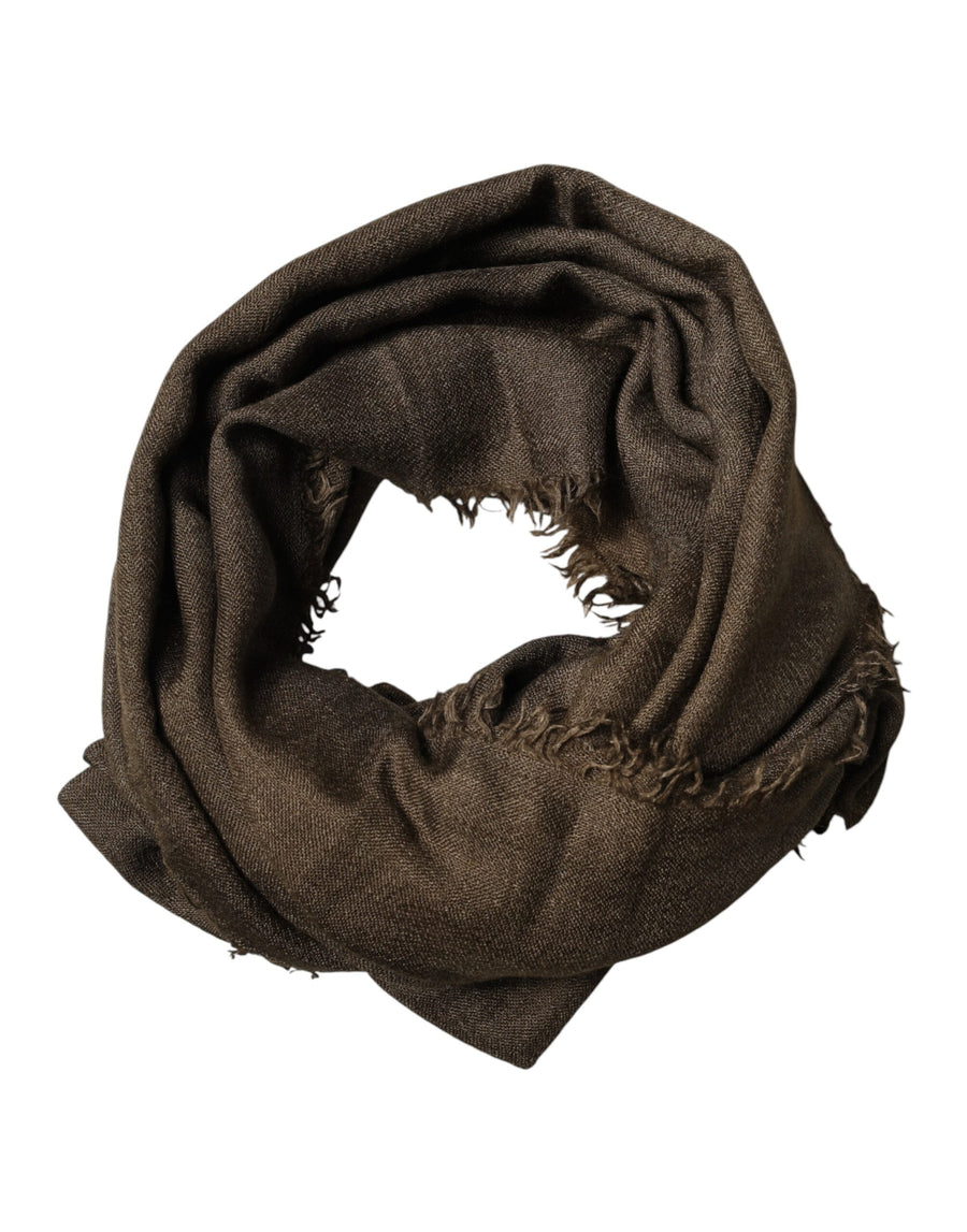 Brown Cashmere Knit Neck Wrap Shawl  Scarf