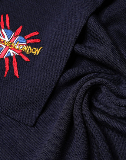 Blue Wool DG Loves London Neck Wrap Scarf