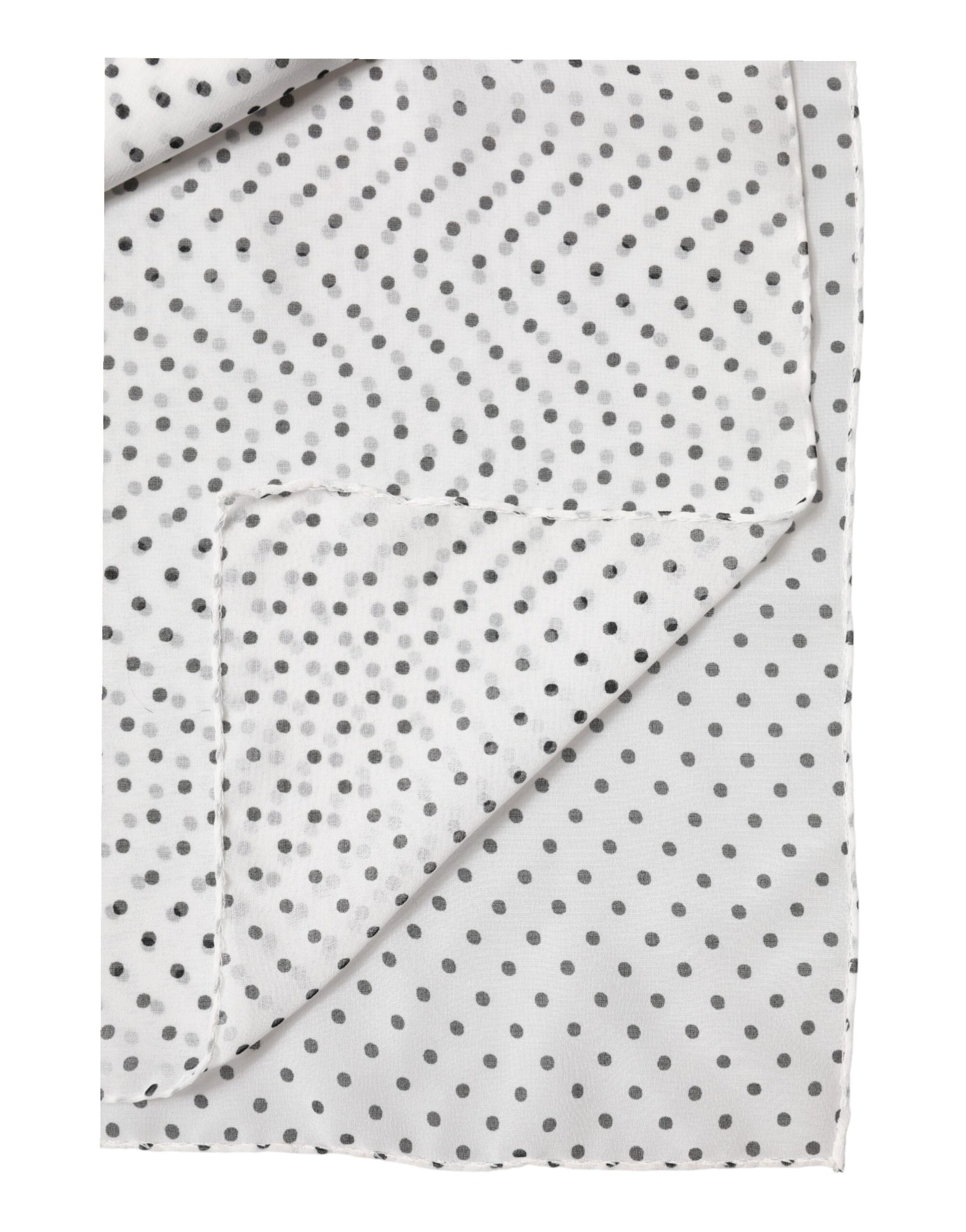 White Polka Dot Polyester Shawl Scarf
