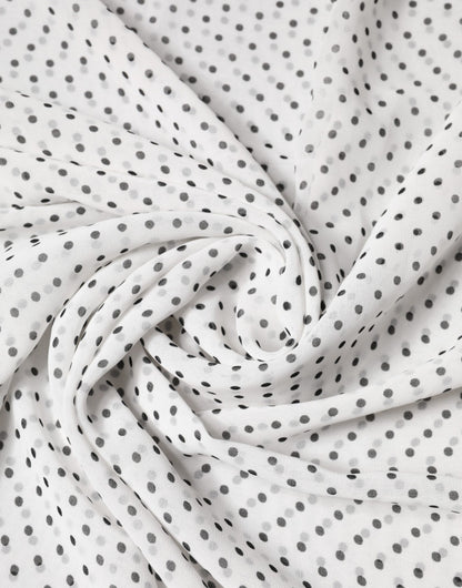 White Polka Dot Polyester Shawl Scarf