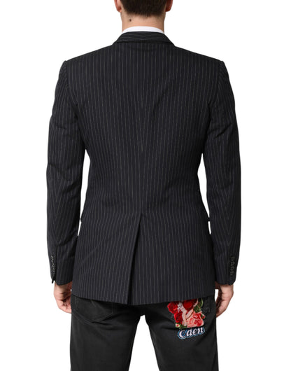 Black Stripes 1 Button Suit Jacket Blazer