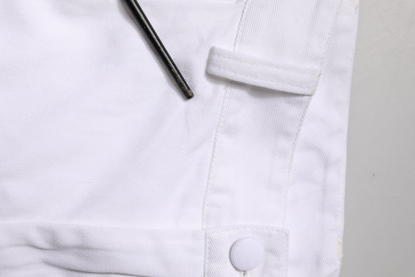 White Cotton Men Cargo Denim Trouser Jeans