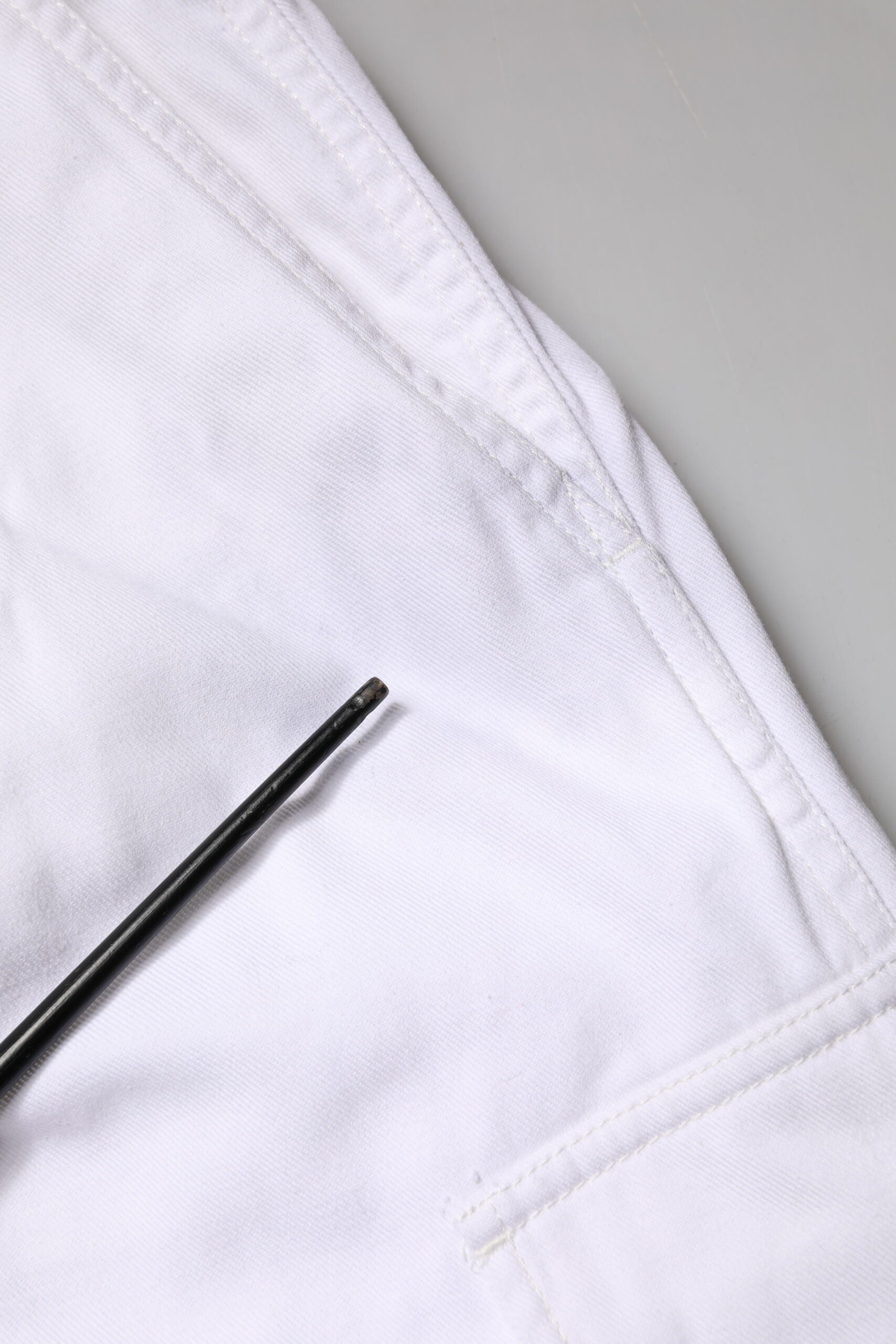 White Cotton Men Cargo Denim Trouser Jeans