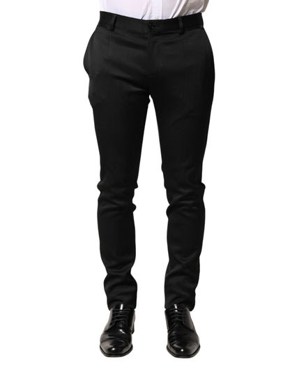 Black Viscose Dress Formal Men Trousers Pants