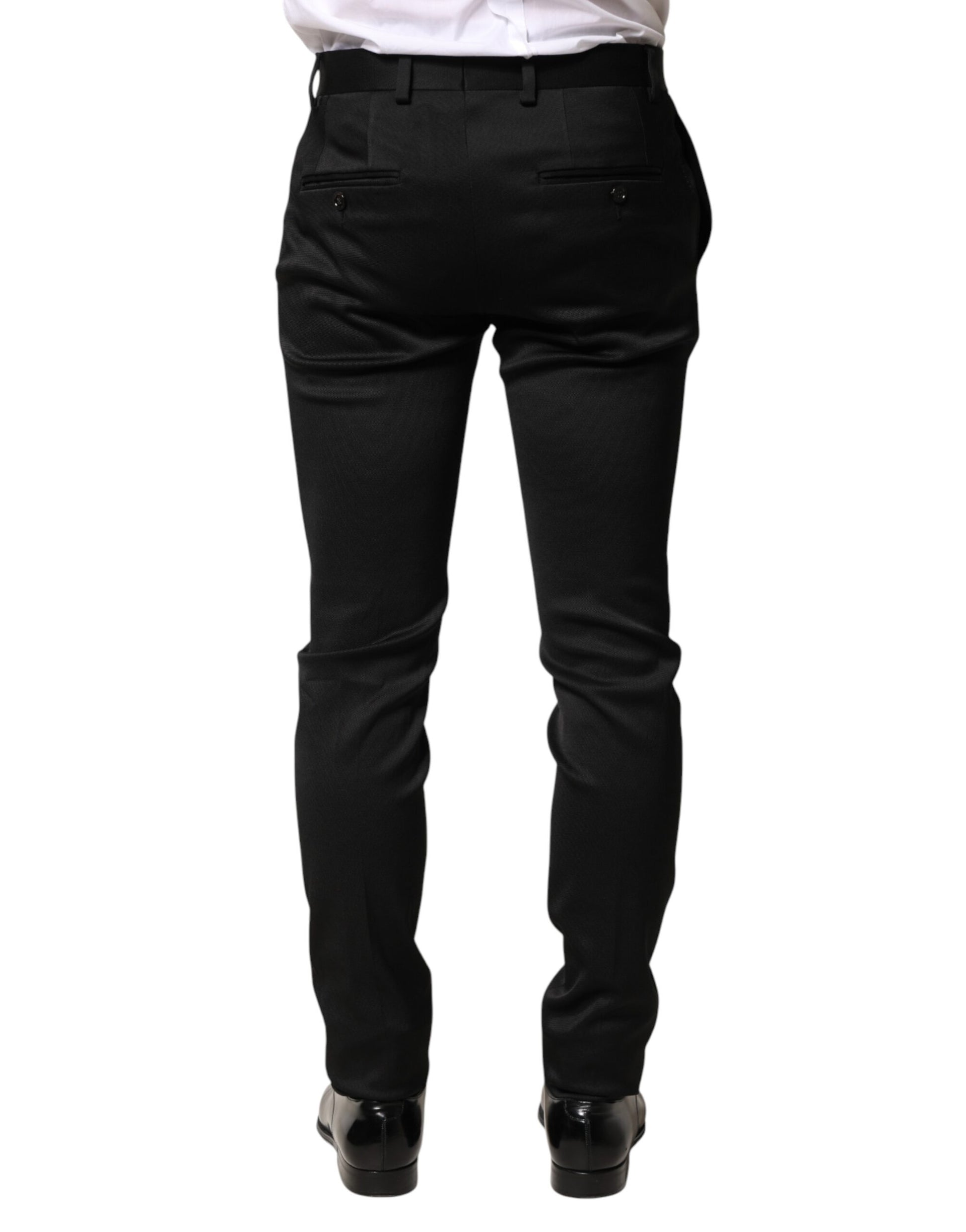 Black Viscose Dress Formal Men Trousers Pants