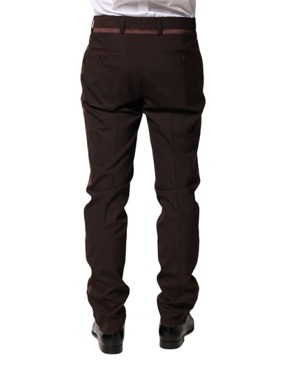 Brown Polyester Men Dress Trousers Pants