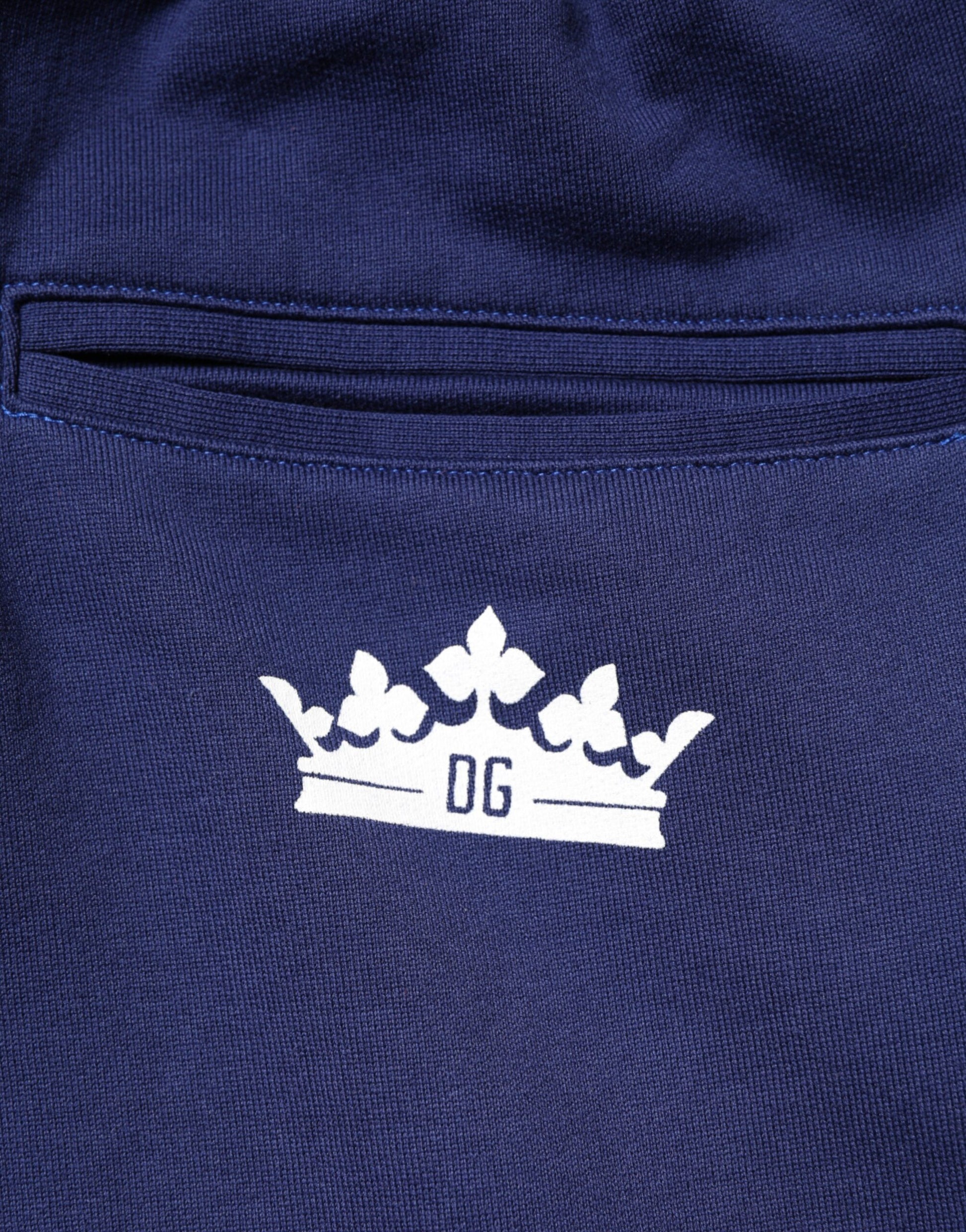 Blue Cotton Mid Waist Jogger Trousers Pants