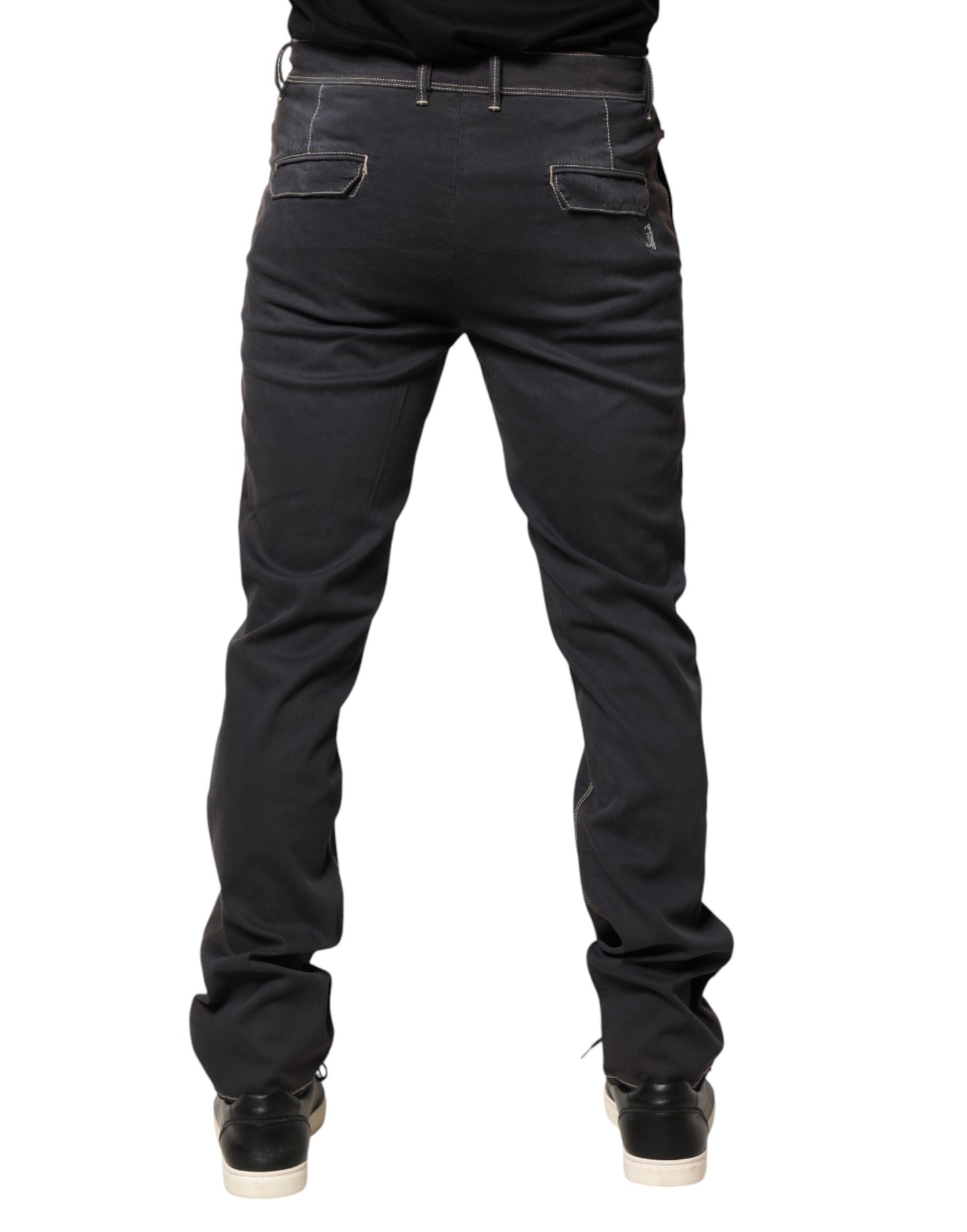 Dark Gray Mid Waist Skinny Fit Men Denim Trouser Jeans