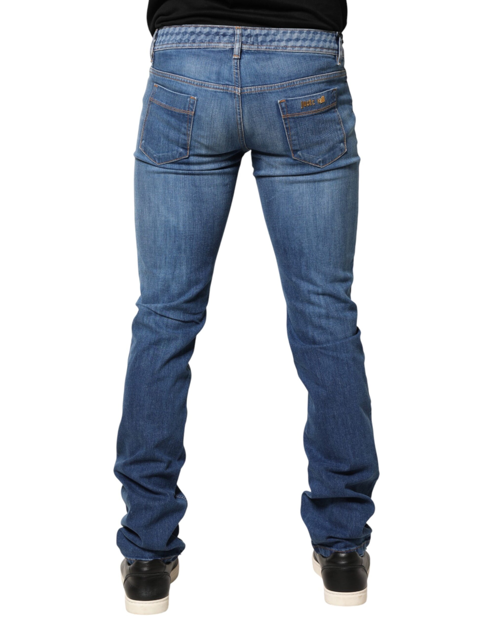 Blue Washed Mid Waist Skinny Denim Trouser Jeans