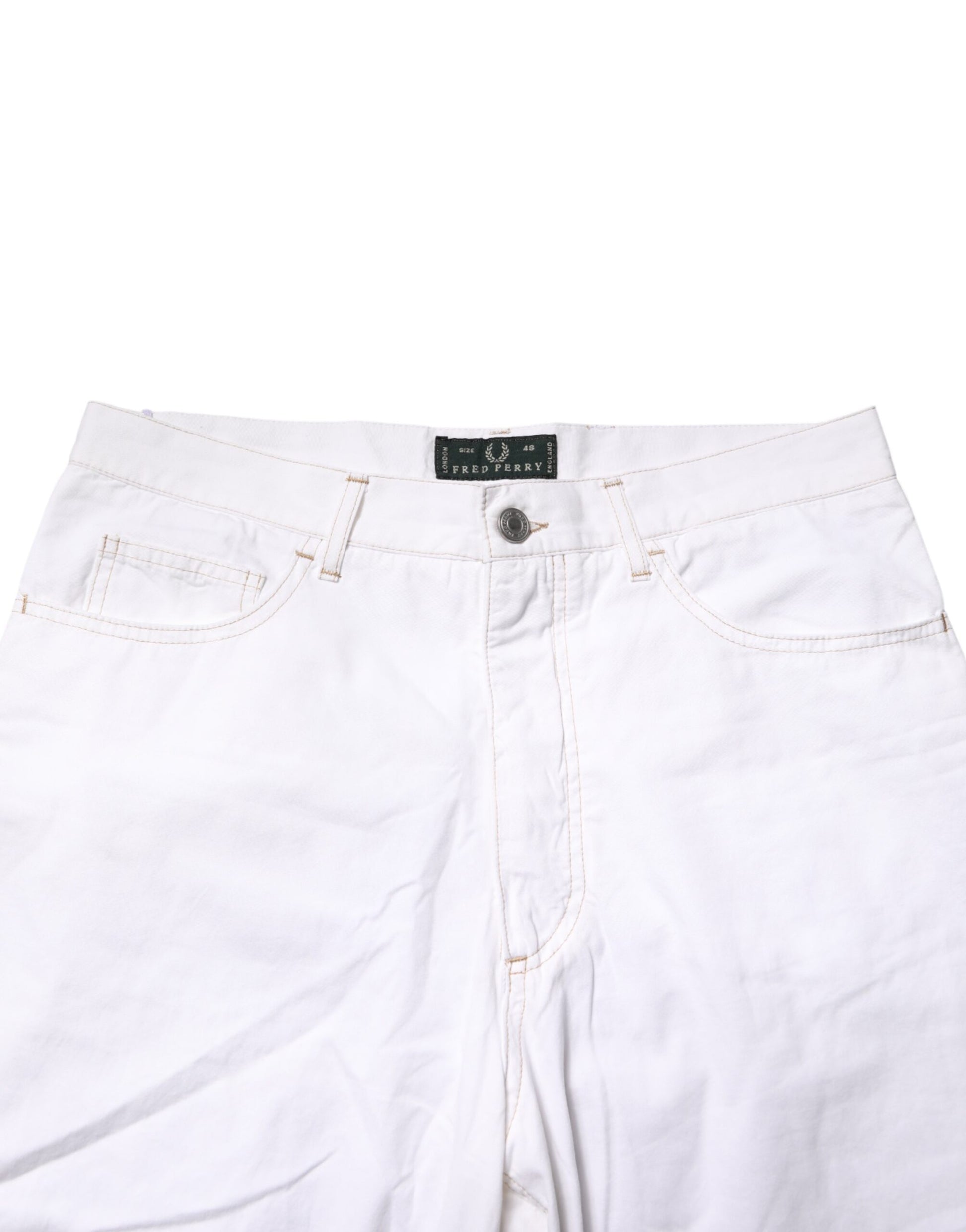 White Cotton Mid Waist Straight Men Denim Jeans