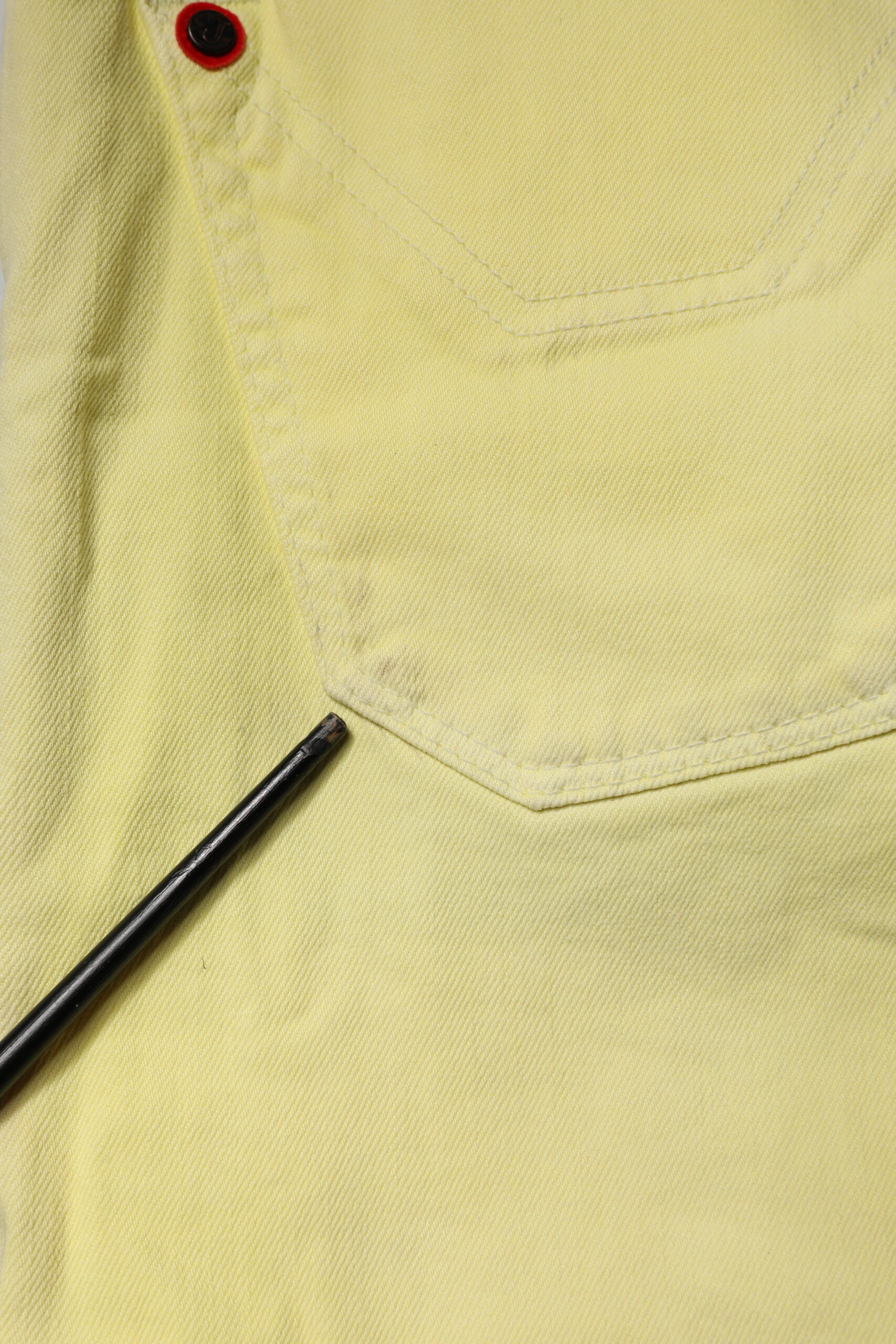 Yellow Mid Waist Straight Fit Men Denim Trouser Jeans