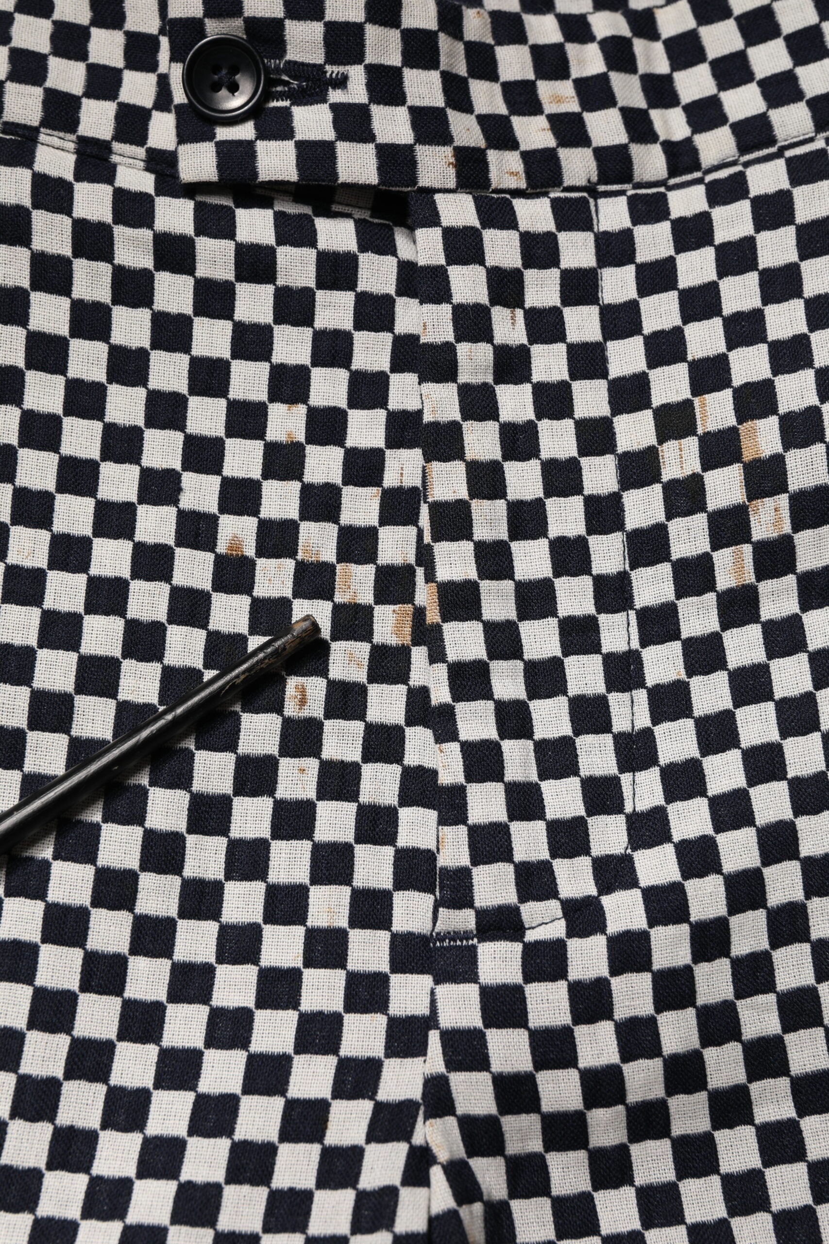 Black White Checkered Men Cropped Pants