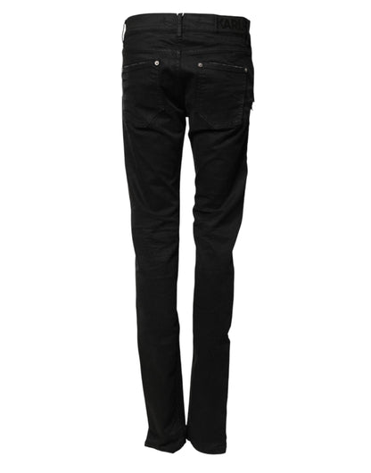 Black Tattered Men Skinny Denim Trouser Jeans