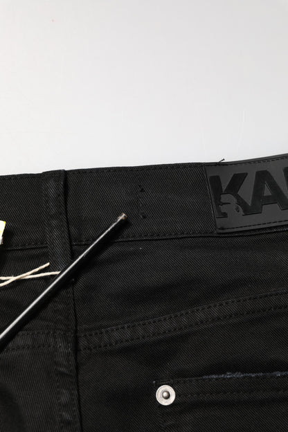 Black Tattered Men Skinny Denim Trouser Jeans