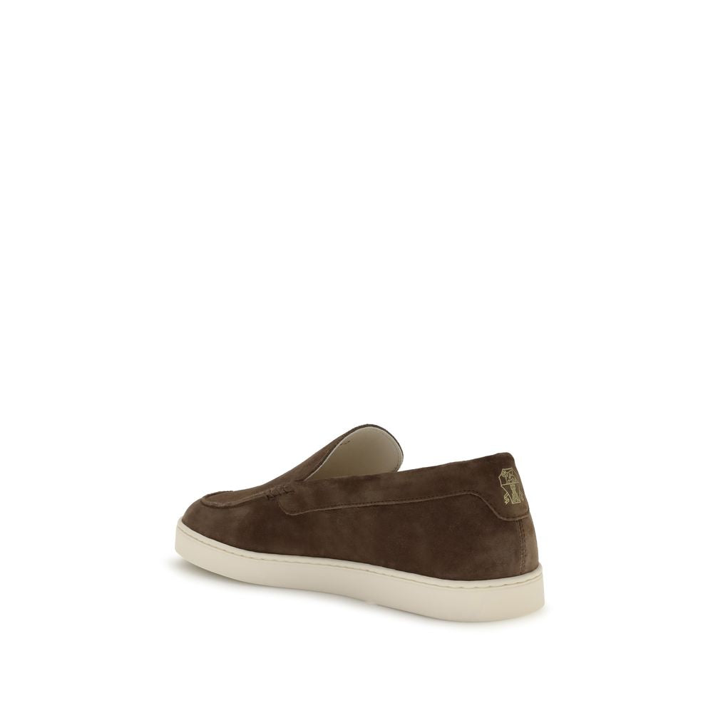 Brown Rubber Slip-On Loafers