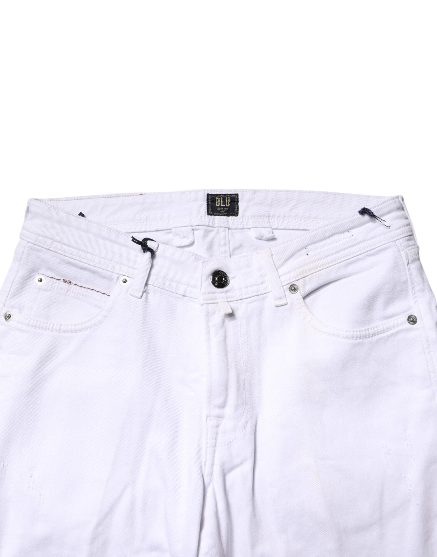 White Cotton Straight Fit Men Denim Trouser Jeans