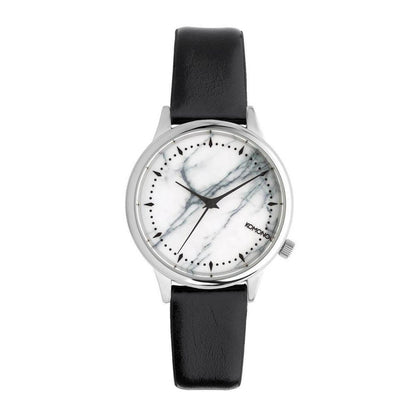 Black Leather Dress Watch